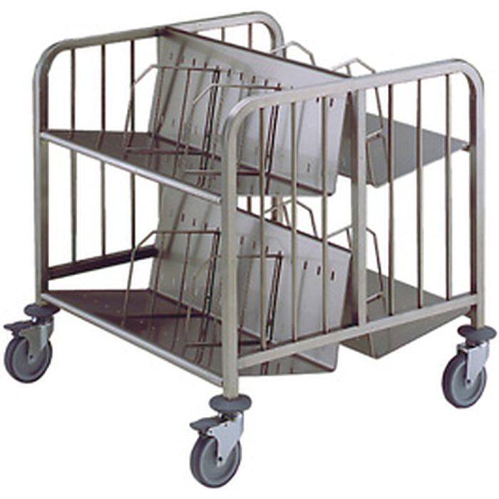 Carrelli di servizioCarrello a 2 fronti 2 piani per 300 piatti – altezza 835 mm